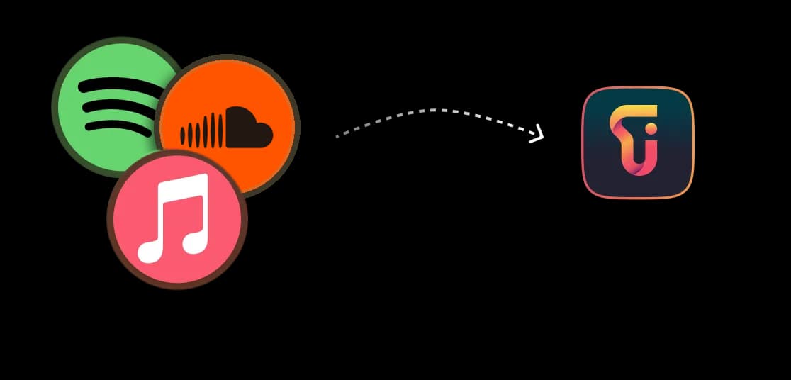 Import playlists from Spotify, Apple Music, and SoundCloud into Lissen
